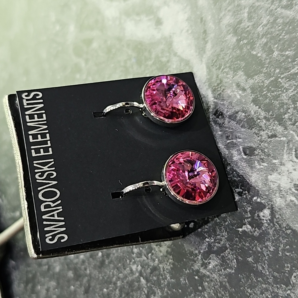 Swarovski Elements Earrings Pink
